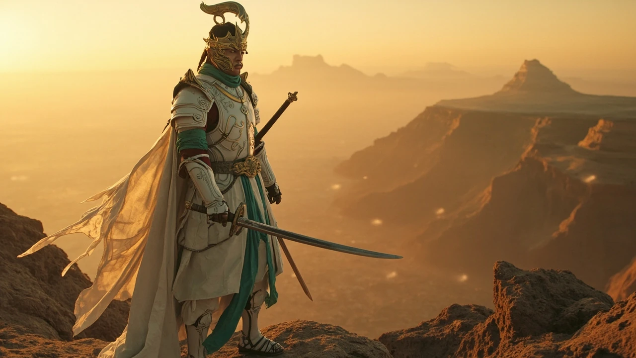 Link wearing the Fierce Deity armor set from The Legend of Zelda: Tears of the Kingdom