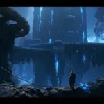 Conceptual game environment art for svartalfheim dark elf realm