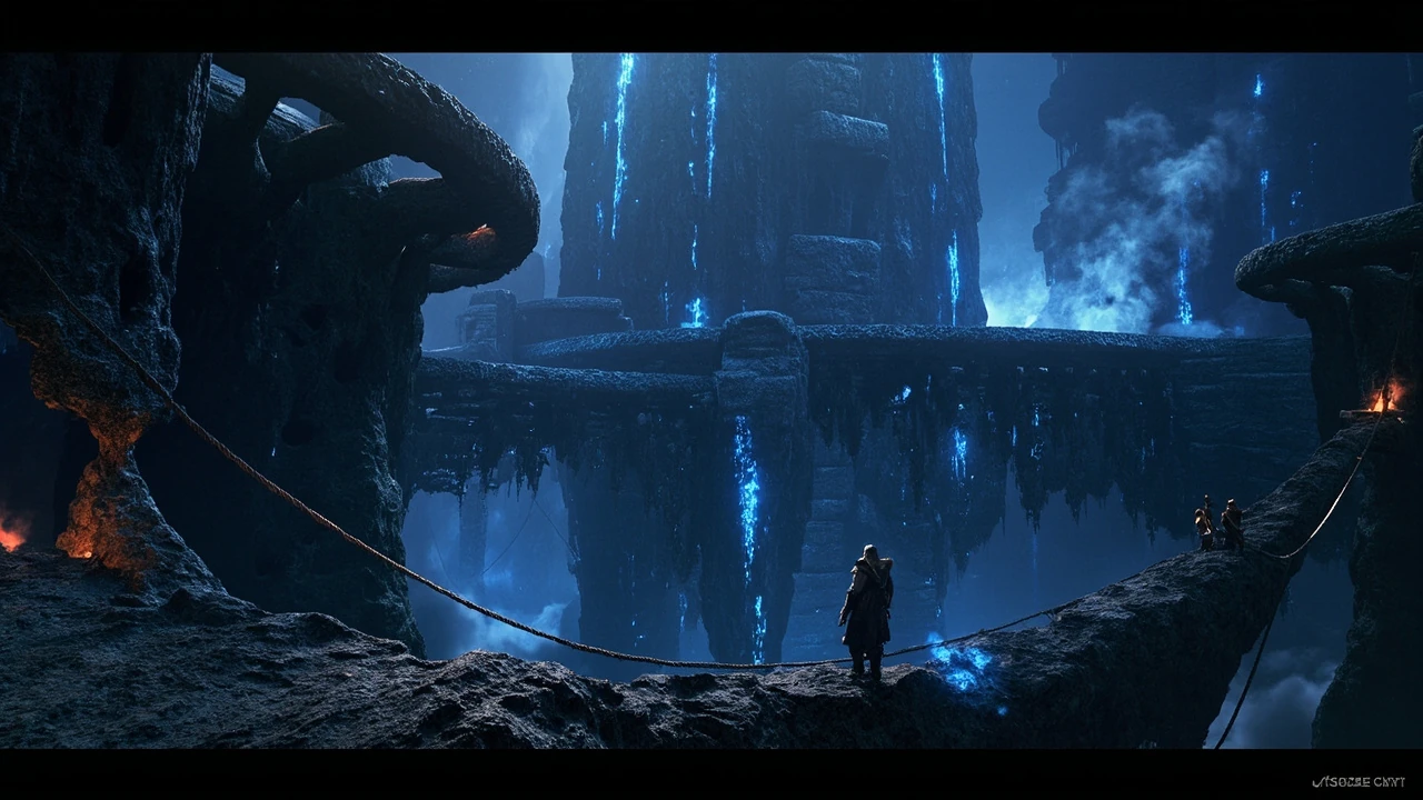 Conceptual game environment art for svartalfheim dark elf realm